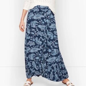Talbots Blue Paisley Maxi Skirt
